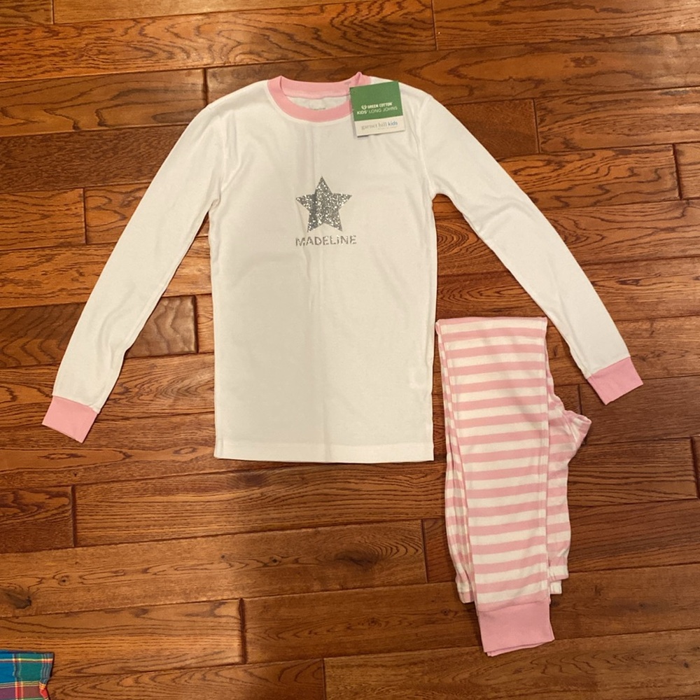 NWT Garnet Hill Kids Pajama Set-personalized with Madeline